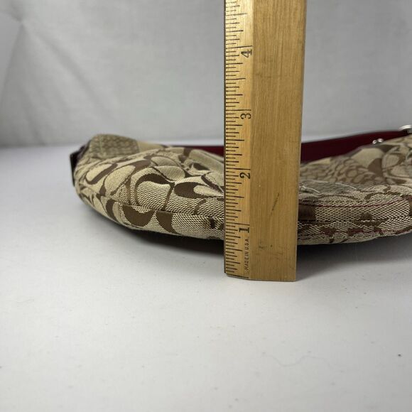 Y2K Coach Patchwork Purse Monogram Hobo Shoulder Bag Red Crocodile Print Handle - Picture 16 of 16